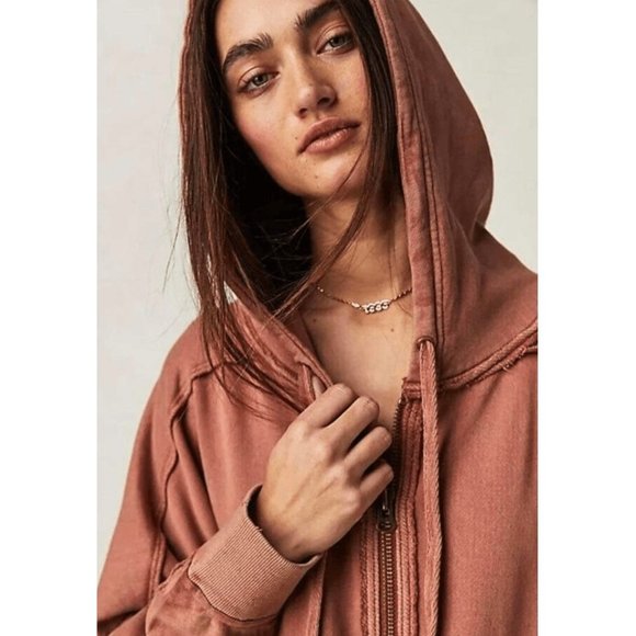 Free People Run Run Cardi Hooded Zip Up Sweatshirt Size XS - Picture 3 of 7